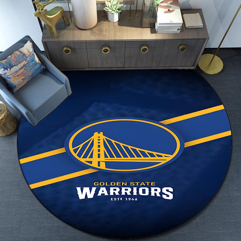 Golden State Warriors Logo Round Rug for Livingroom,Bedroom, Palyroom, Chair Rug, Area Rug, Circle Carpet, Large Size Fan Christmas Gift
