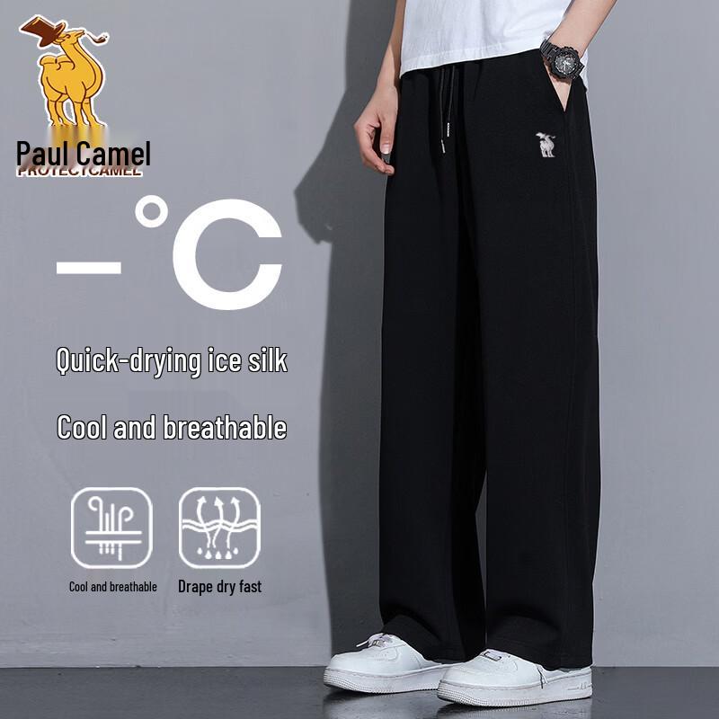 Paul Camel Men s Summer Ice Silk Straight Trousers 3XL