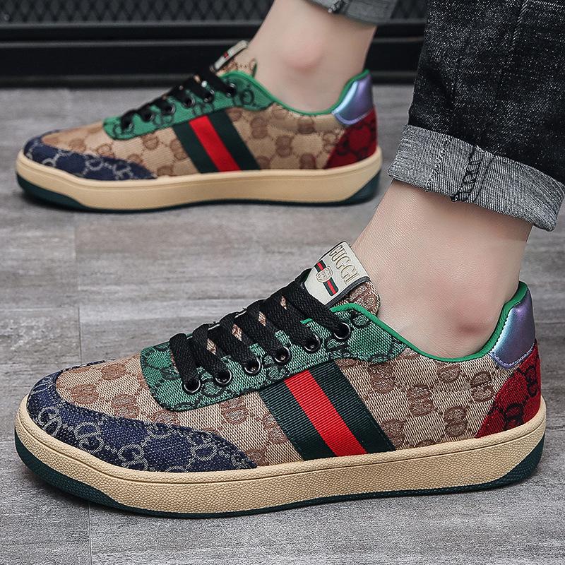 Dirty shoes, dirt-resistant high-value men's shoes, breathable and deodorant in summer, new printed board shoes, high street ins, all-match style