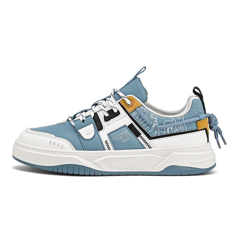 Fashion Men's Leather Sneakers Casual Shoes For Men Low-top Mixed Color Simple New Young Fashion Waterproof Hard-wearing Designed Shoe