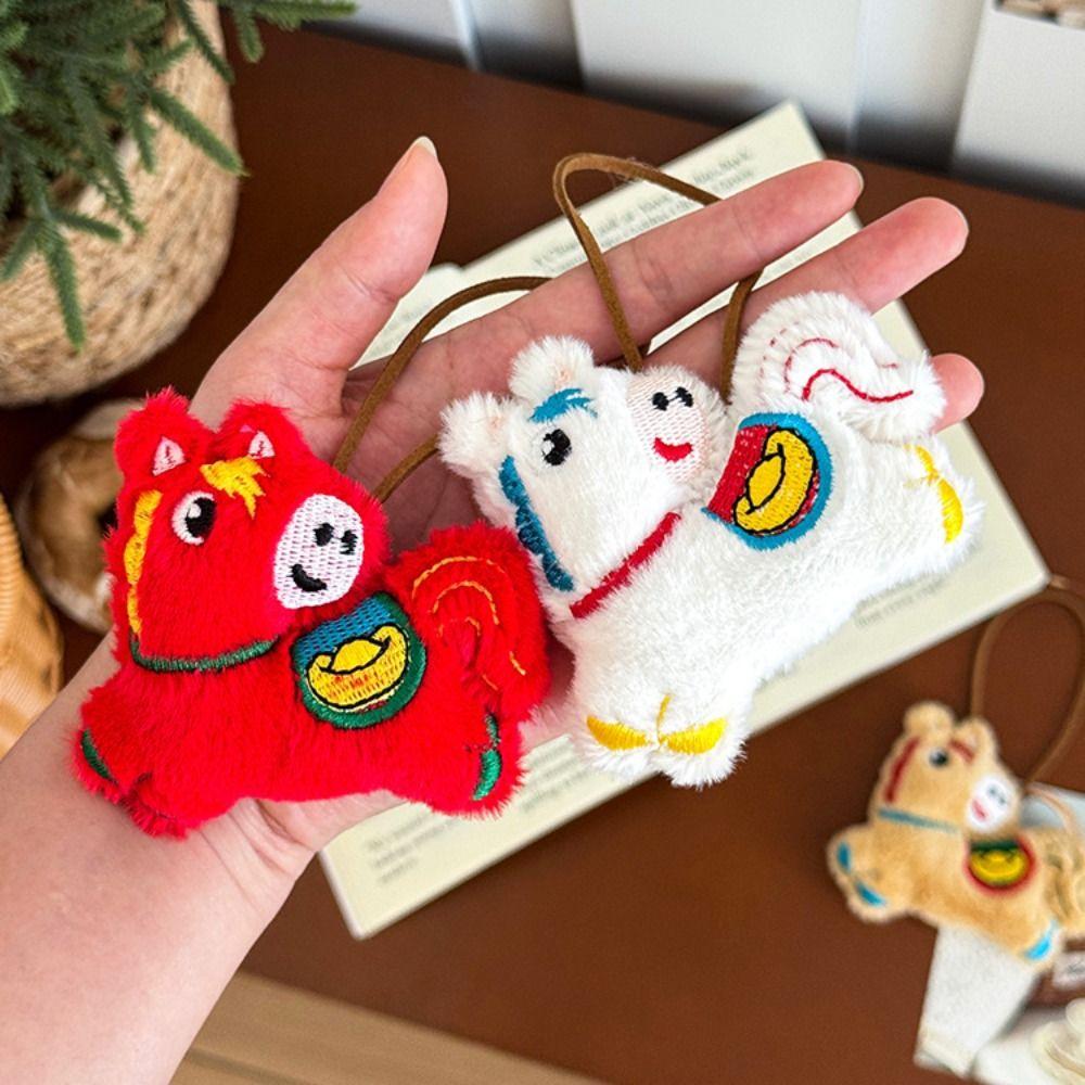 Cartoon Pony Dolls Good Luck Plush Horse Keychain Ins Horse Year Pendant  New Year Gift