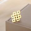 Dawapara Vintage Endless Knot Symbol Brooches Good Luck Chinese Knot Brooch Lapel Pin Stainless Steel Accessories
