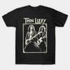 Thin Lizzy Band Vintage Album Tour Logo Music Rock Metal T Shirt Vintage Soft Top For Everyday Wear Stretched Stylish