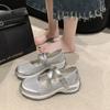 Fashion Women's Platform Sandals Fashion Sequins Fabric Shallow Mesh Casual Shoes Thick-soled Cushion Sports Shoes Daily Walking Shoes