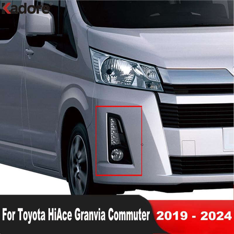 For Toyota HiAce Granvia Commuter -   2024 Carbon Car Front Fog Light Lamp Cover Trim Foglight Trims Accessories