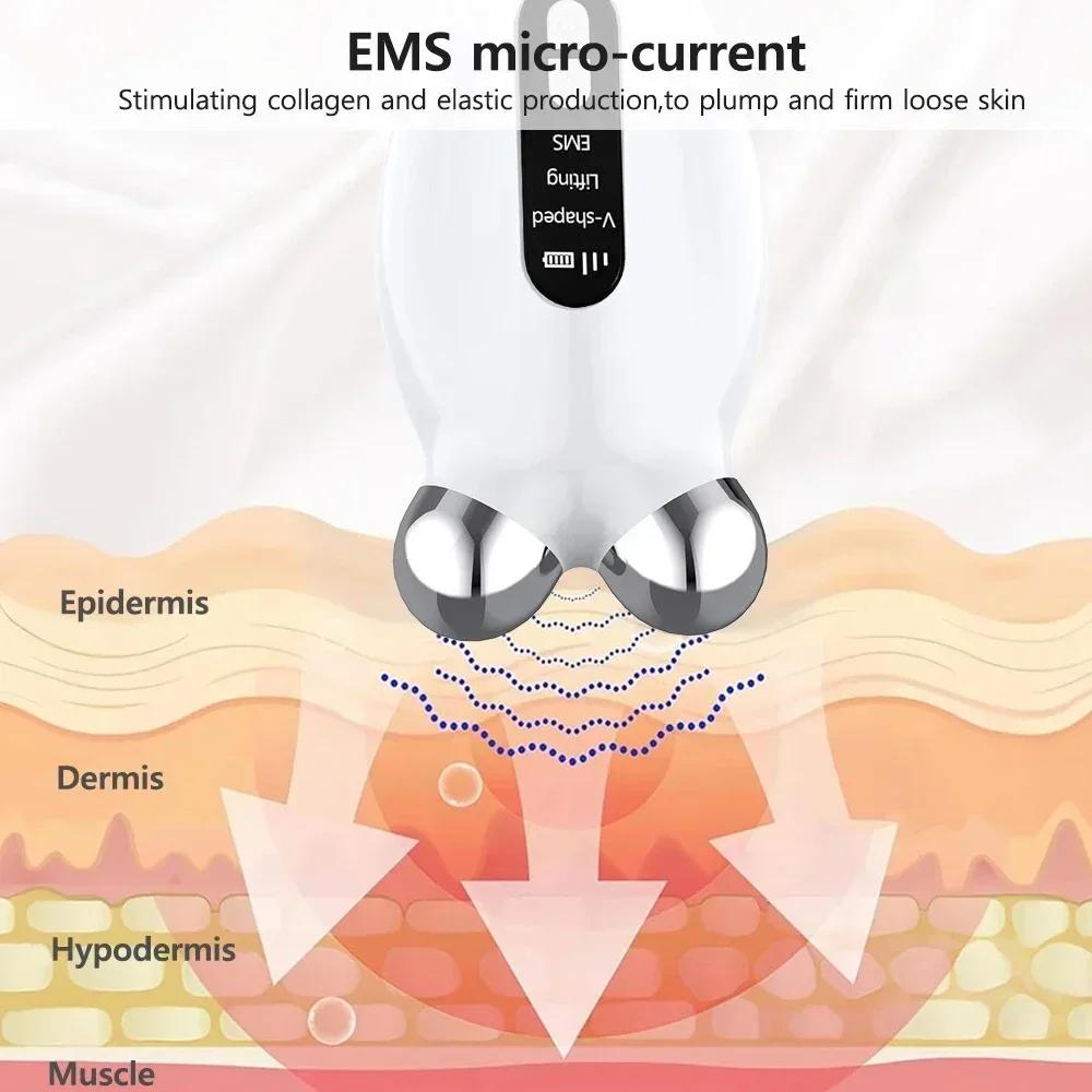 Mini EMS Beauty Instrument Facial Massager RollerFace Slimming Delicate Contour Lifting Firming Lift face and Tighten The Skin