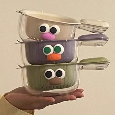 Cartoon Filter Fruit Strainer Double Layer Basket Plate With Handle Cute Plastic Bowl For Kitchens Home Uses
