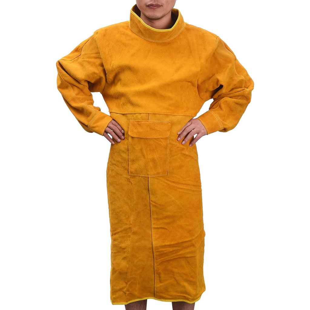 Rindsleder Schweißen Reverse Wear Arbeitskleidung Stehkragen Langarm Flammenhemmende Schutzkleidung