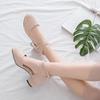 2026 Damen Sandalen mit klobigem Absatz, Spitze Zehenpartie, Atmungsaktiv, Tief ausgeschnitten, Ausgeschnitten, Kleines Leder, Große Größen, Outdoor-Schuhe