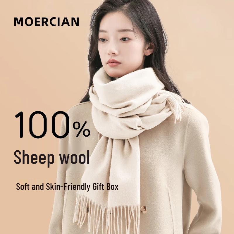 Женский зимний шарф Mu erxi из 100% чистой шерсти