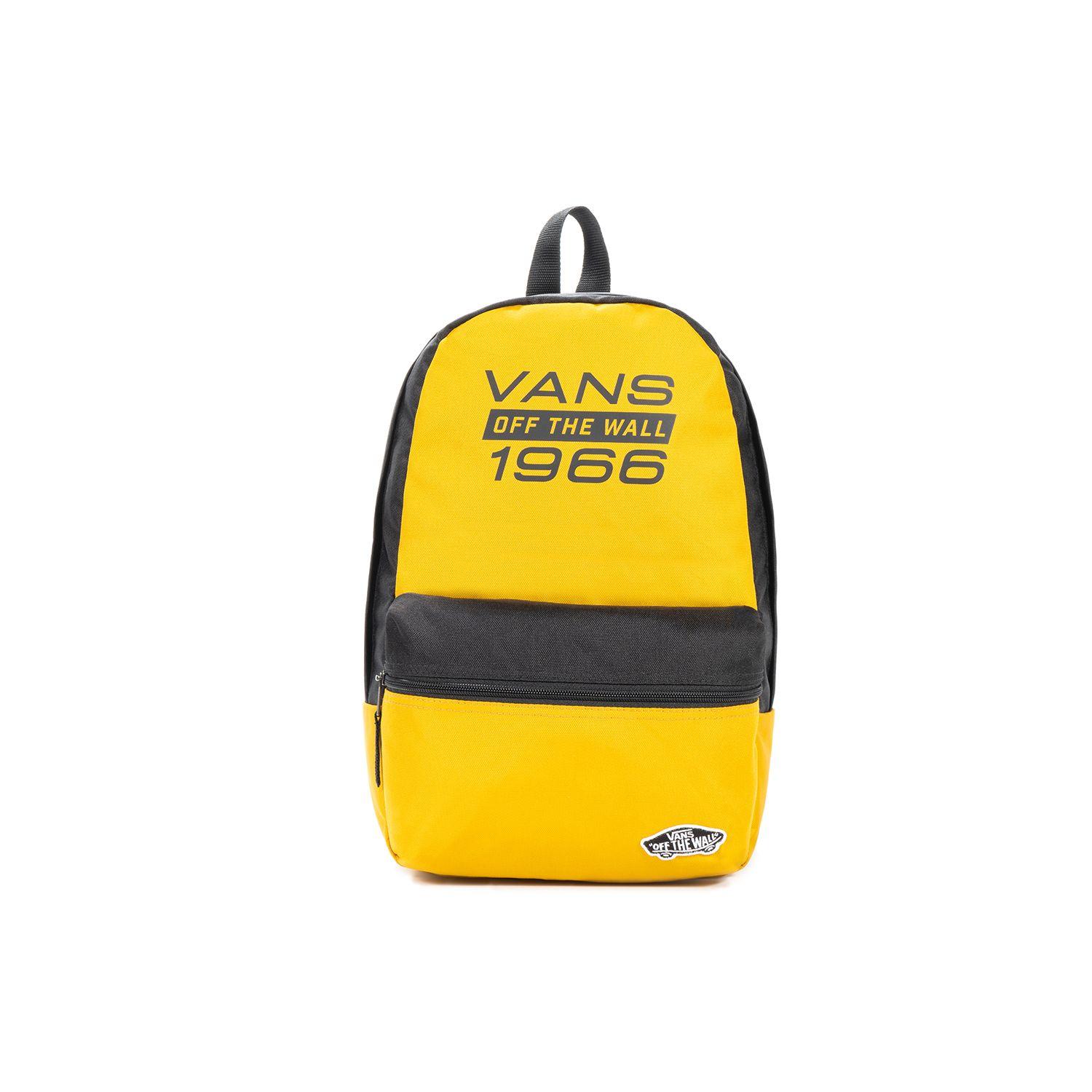 Vans Versatile Canvas Backpack Unisex backpack Black Yellow VN00021TZUX Black Yellow Multicolor