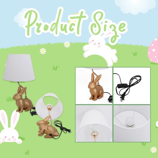 Desk Lamp Resin Bunny Puppy Cow Shape Night Light with Touch Switch Soft LED Lighting for Bedroom Bedside Table Hallway Home Office