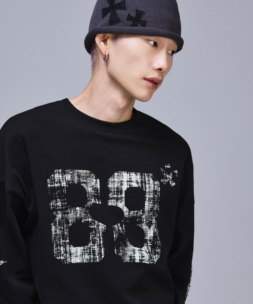 SCALLYWAG Crop Vintage Diamond Long Sleeve [Black]