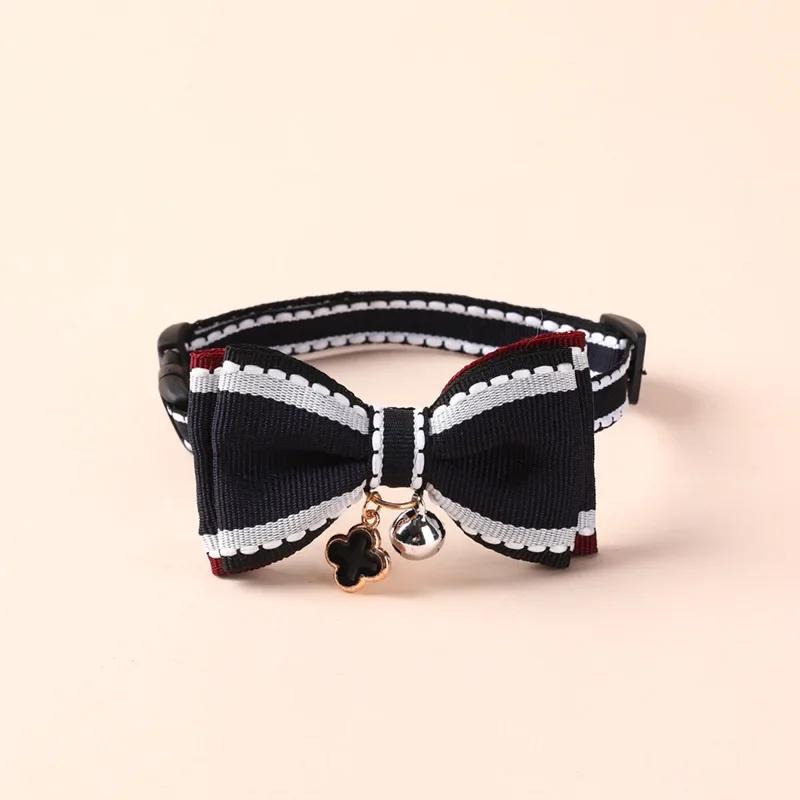 

Cute Pet Girl Cat Dog Collar Adjustable Bow Bells Collar Cat Necklace Fashion Accessories Pet Puppy Kitten Pendant Supplies 1.0cm 29cm синій