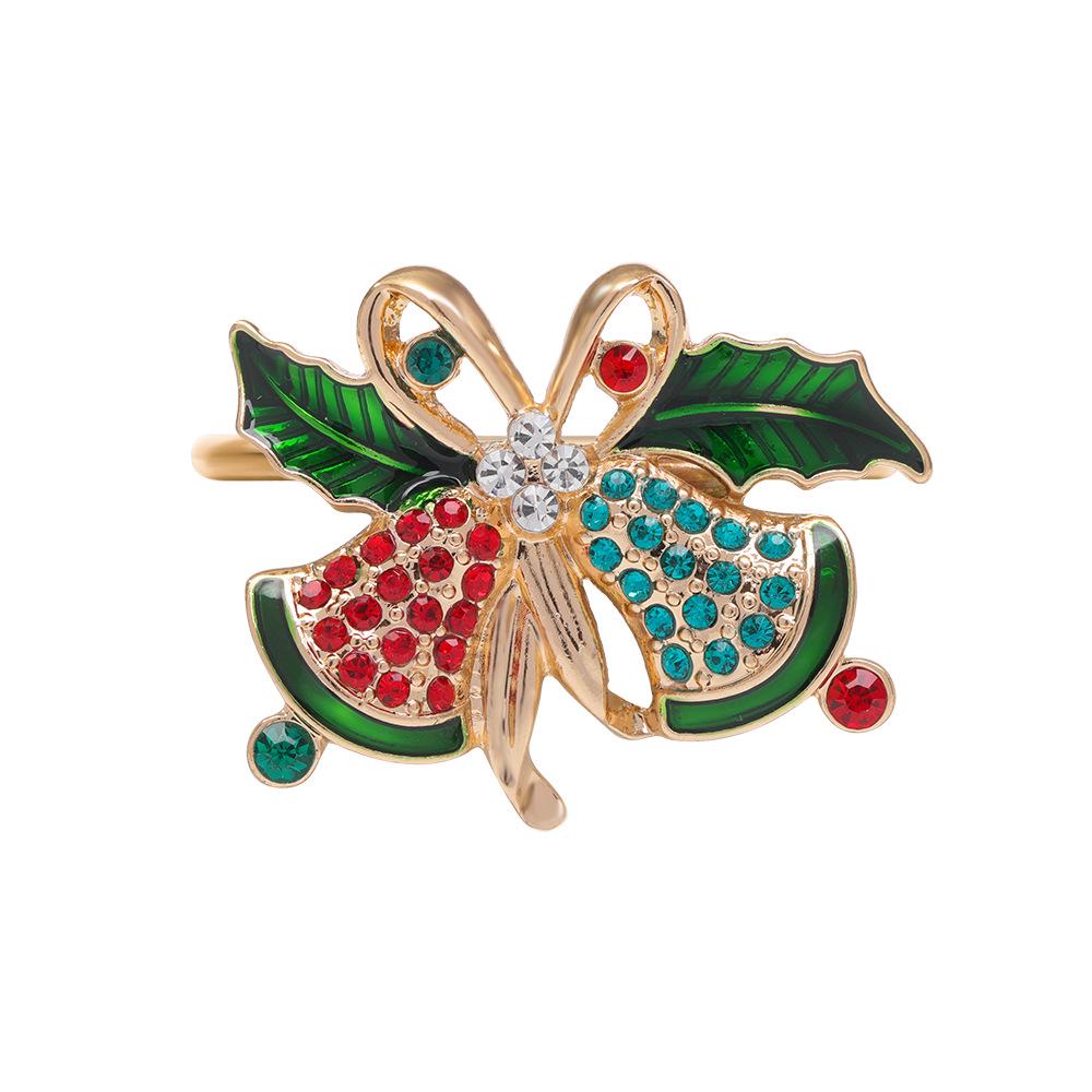 Reindeer & Santa Snowflake Christmas Napkin Rings - Festive Wreath Holders for Hotel Decoration, Bestseller