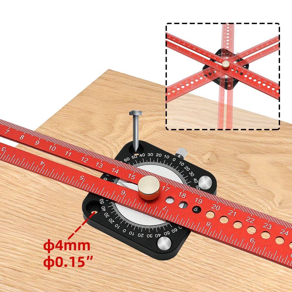 Aluminum Compass Angle Scoring Ruler Adjustable 360° Angle Marking Gauge  Line Drawing