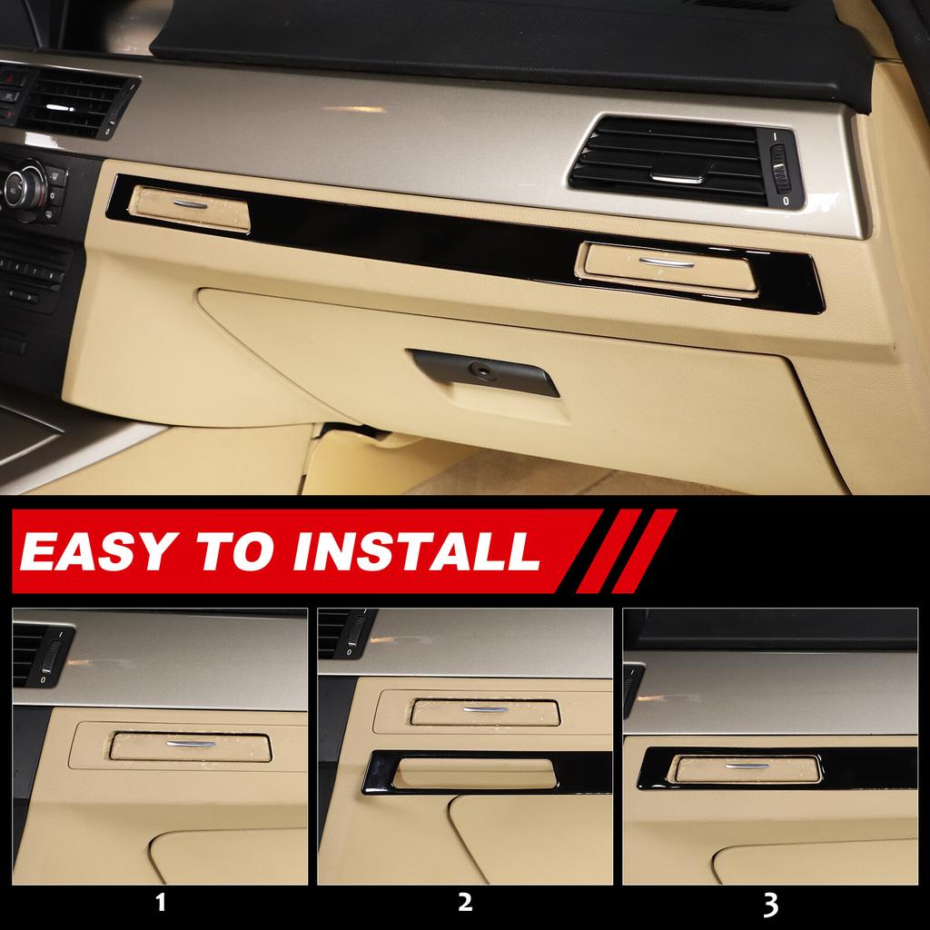 Glossy Black Copilot Cup Holder Trim Cover For BMW 3 Series E90 E92 E93 2005-12