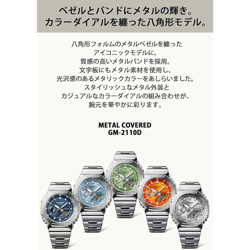 Casio G-Shock GM-2110D-2AJF Men's Watch Metal Bezel Silver Stainless Steel Band