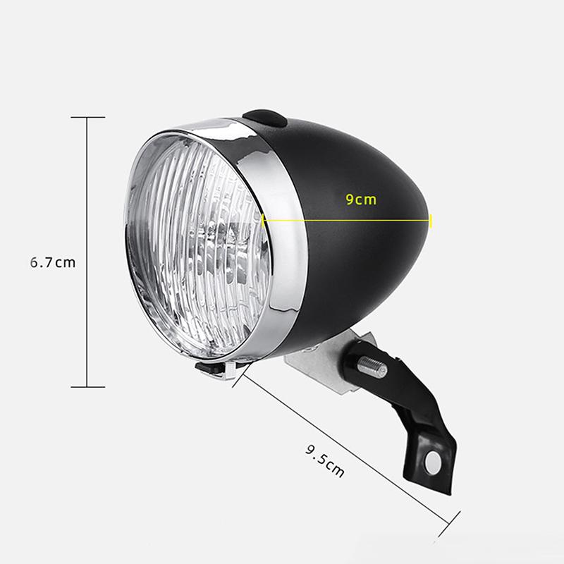 ABS Shell 3 LED Bike Light Bicycle Night Riding Safety Warning Front Lamp Without Battery Classical Retro Bicycle Headlight