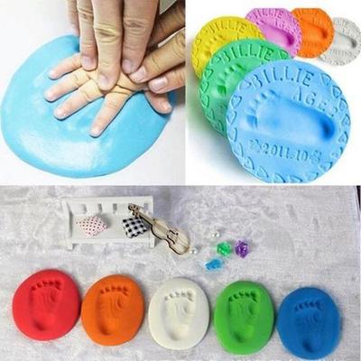 20g cuidados com o bebê secagem de ar argila macia kit de pegada de mão de bebê fundição de impressão digital de mão