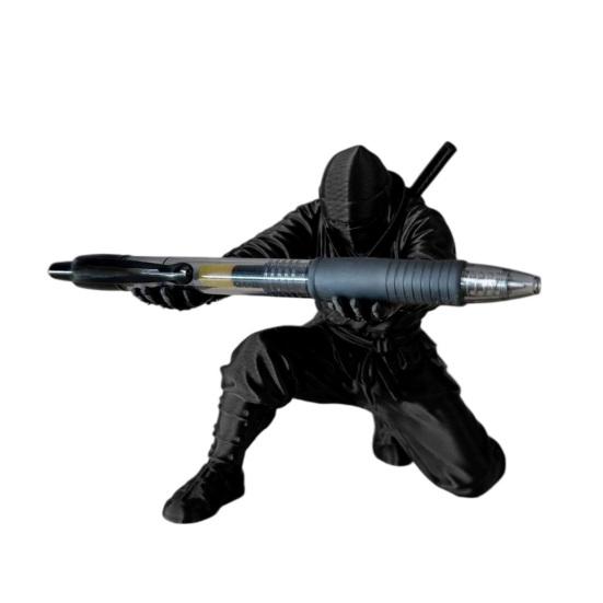 Yousheng 3D Printed Ninja Pen Holder, Unique Ninja Figurine, Creative Desktop Organizer, Desk Decor Craft for Pen Storage