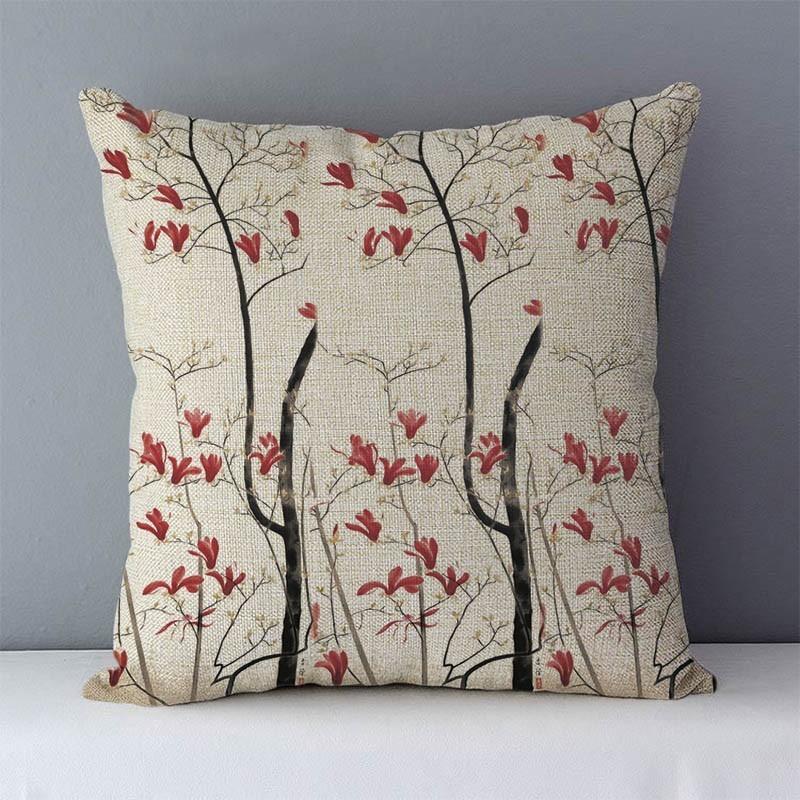 Colorful Plants Life Trees Printed Cushion For Couch Seat Back Cushions Home Decorative Pillows 45X45Cm