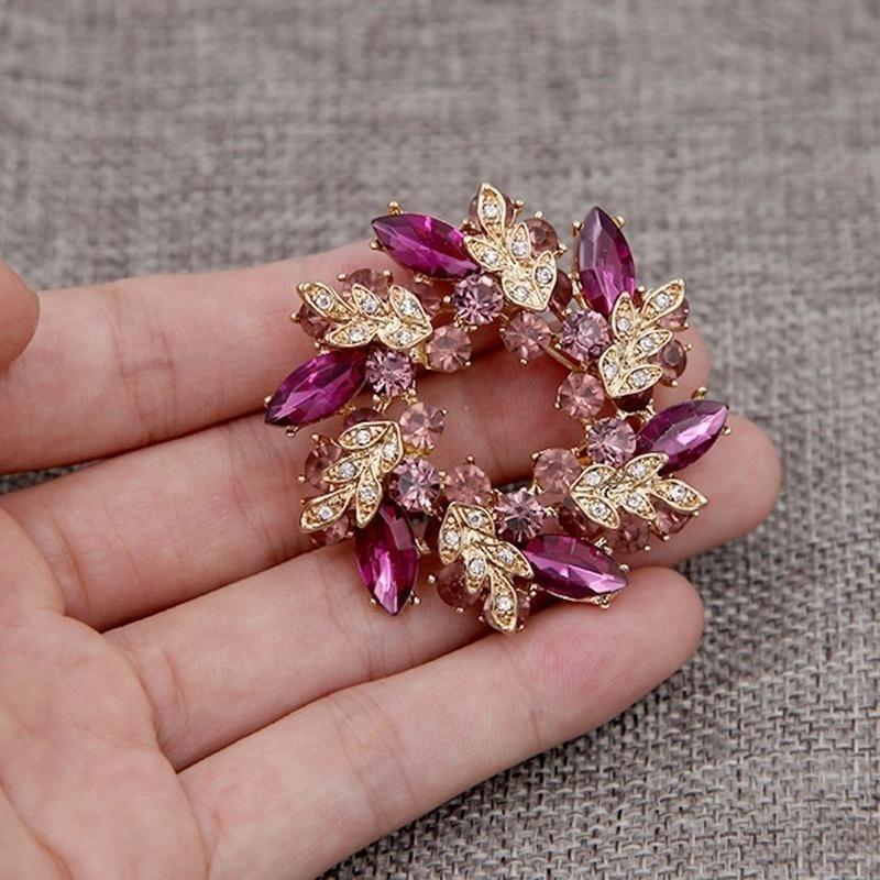 Ženy Lady Módní drahokamu Crystal Flower Svatební Svatební Kytice Brož Pins