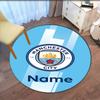 Custom Name Manchester City Printed Round Rug Carpet Chair Rug Area Rug Entryway Doormats,for Office Chair Living Room Bedroom Kitchen Room.