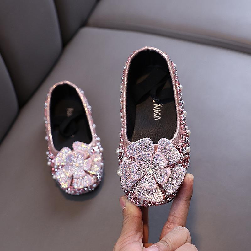 Autumn new style ladylike baby girl children's princess rhinestone single shoes leather shoes dance performance shoes