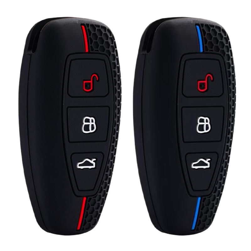 Car Key Pack For Ford St Line Fiesta Focus Mondeo Ecosport Kuga Puma Edge Escape Metallic Silicone Car Key Fob Case Accessories
