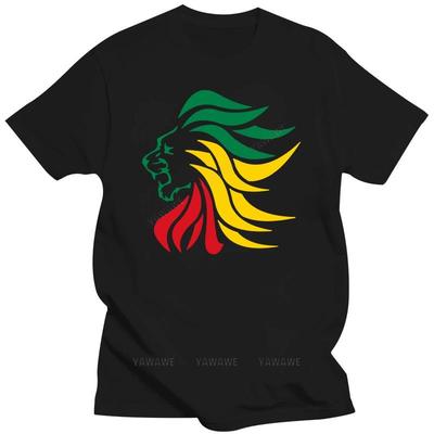 Men O-neck Tshirt Fashion Cotton Oversized Brand T-shirt Black New Men T Shirt Rasta Lion Rastafari Jamaica Judah Euro Size