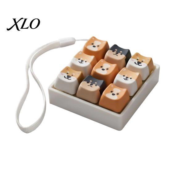 Dog Theme Fidget Keyboard Cartoon Toy, 1/2/3/4/9-Key Push Button Stress Adults Sensory Toys Relief Mini for Backpack Handbag Purse Charm Office