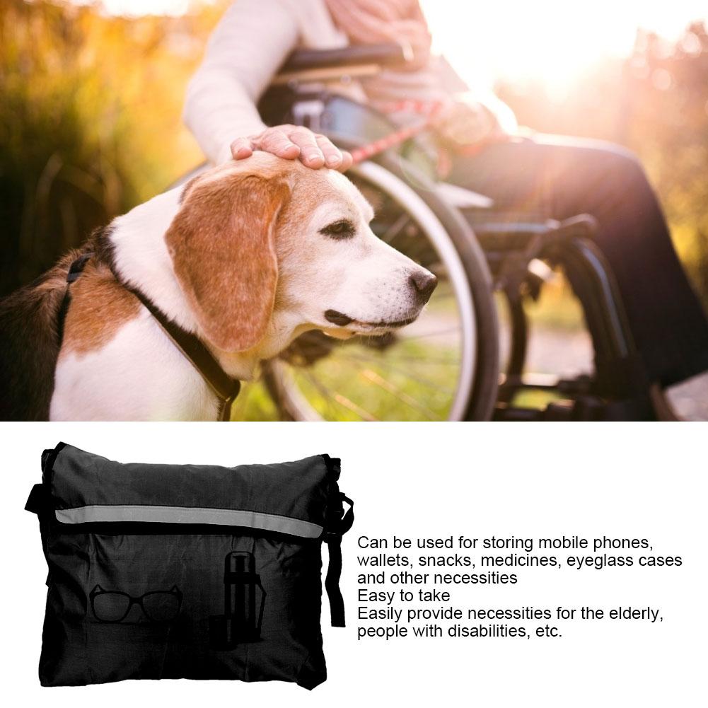 Wheelchair Storage Bag Walker Mobility Aids Waterproof Hanging Bag AccessoryBlack