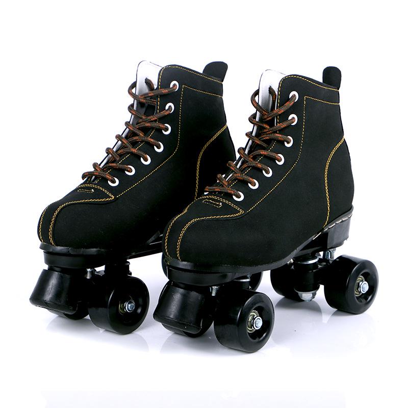 Patins à roulettes et patins à roulettes double rangée Noir et Blanc avec Roues Lumineuses pour Adultes (Hommes et femmes)