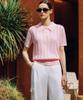 OBER GOLF Airy Stripe Collar Knit (Pink)