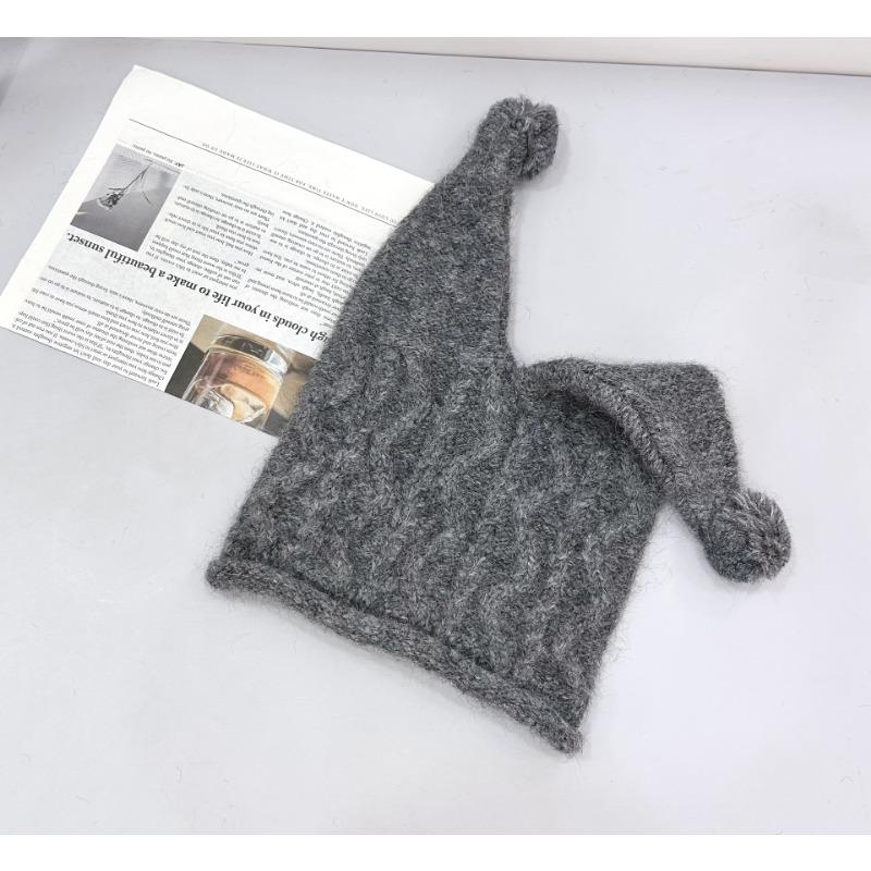 25 Early autumn new knitted hat personalized fashion cute pointed hat windproof warm wool ear protection trendy hat