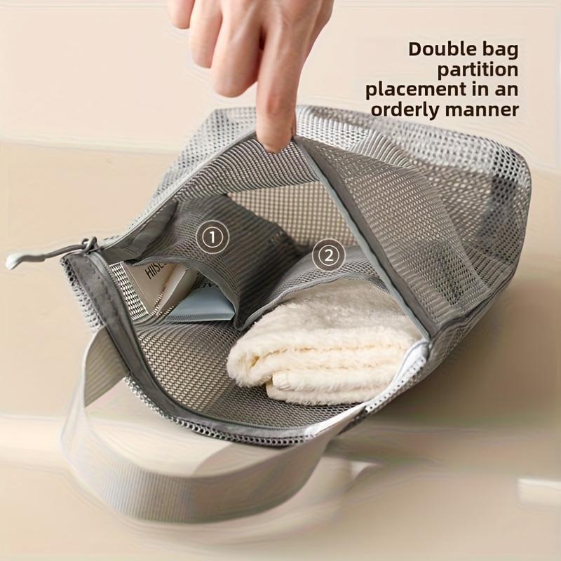 Mesh Makeup Toiletry Storage Bags Portable Travel Handbags Shower Tools Cosmetic Organizer Swimming Draining Hanging Pouch