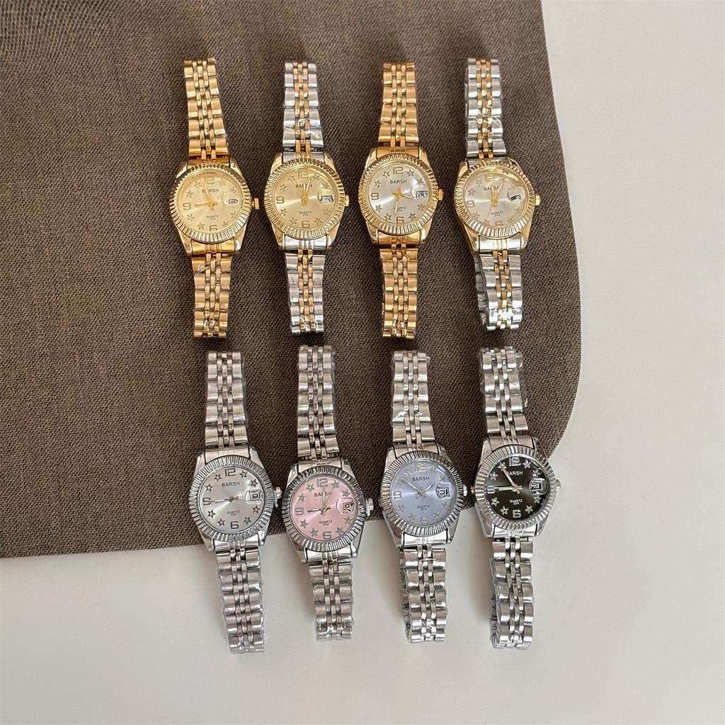 Drainage Pentagram Diamond Watch Women'S Calendar Steel Belt Retro Simple Temperament Women'S Quartz Watch