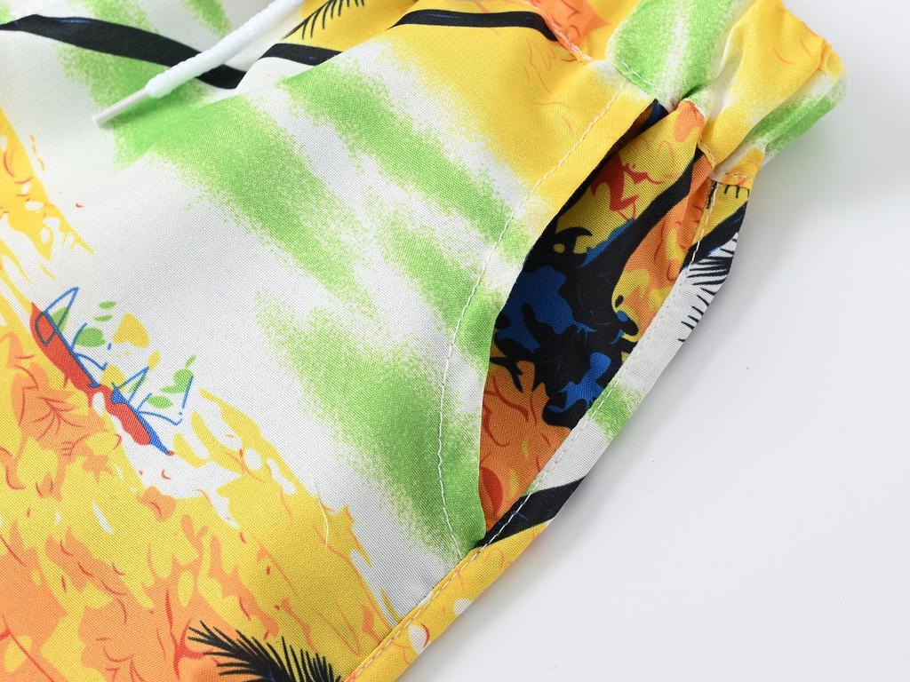 Summer Kids Beach Coconut Tree Boys' Short Sleeve & Shorts Set