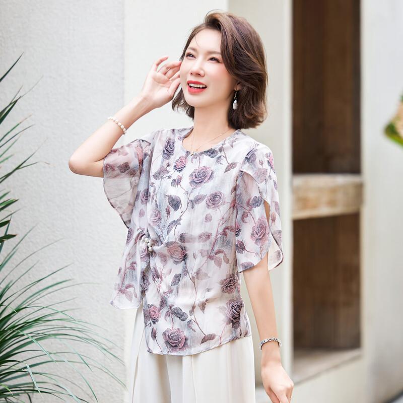 Jianhu Women s Summer Round-Neck Short-Sleeve T-Shirt 3XL