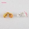 10Pcs 18K Gold Plated Brass Crimp Beads End Caps for Jewelry Making Caps for Bracelet Jewelry Making Supplies DIY Accessories