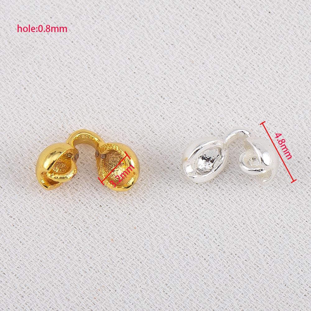 10Pcs 18K Gold Plated Brass Crimp Beads End Caps for Jewelry Making Caps for Bracelet Jewelry Making Supplies DIY Accessories
