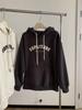 Women's Oversized Retro Letter Applique Hooded Sweatshirt for Spring and Autumn 2025