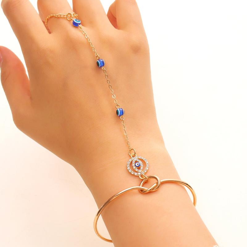 Pulsera de anillo grande de oro para mujer, cadena de muñeca, joyería, cadena para la espalda