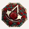 1pc Assassin's Creed Roses Self-Folding Umbrella, 8-Bone Compact Travel Umbrella, Durable Plastic And Iron Frame113
