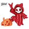 Personality Car Ornament Mini Grim Reaper Statue 3D Printed Skull Pumpkin Figurine Three-Dimensional Cute Gothic Dashboard Accessory for Office