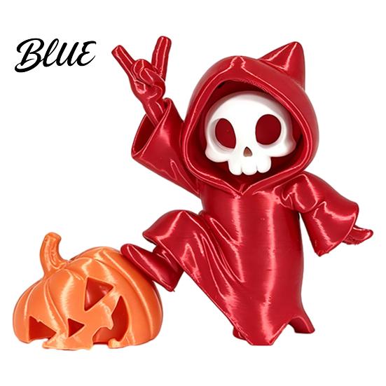 Personality Car Ornament Mini Grim Reaper Statue 3D Printed Skull Pumpkin Figurine Three-Dimensional Cute Gothic Dashboard Accessory for Office