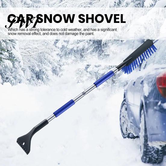 Durable Ice Scraper 2 in 1 Snow with Large Brush Head Extendable Sturdy ABS Portable Auto Shovel Soft Tips
