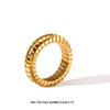 18k Gold Plated Stainless Steel Spiral Hammered Open Couple Rings