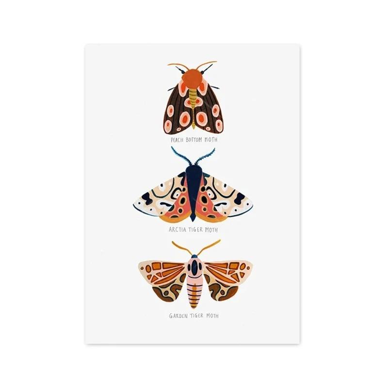 Butterfly Ladybug Caterpillar Spring Moth Posters And Prints Modern Plant Canvas Paintings Wall Art For Living Room Home Decor